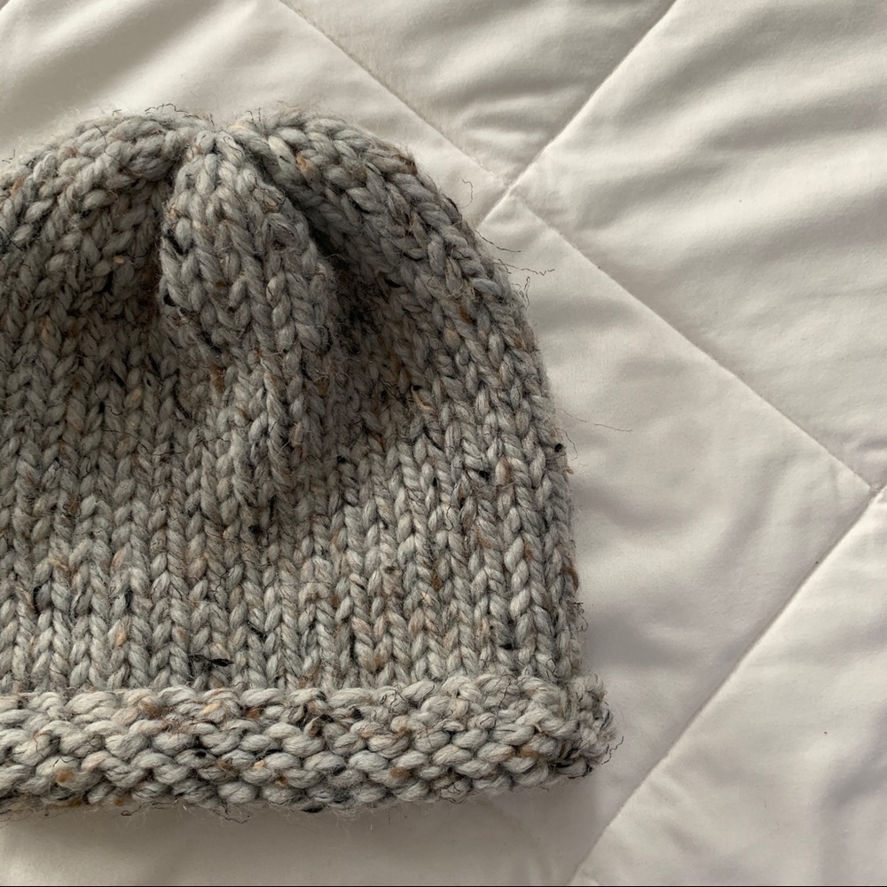 Wool blend chunky knit beanie